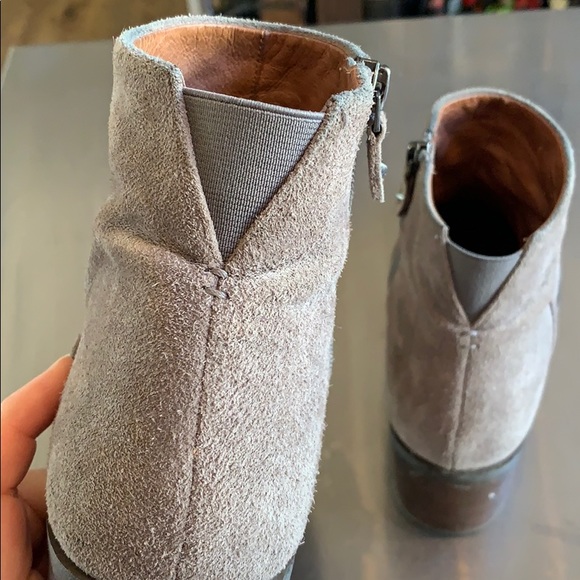 Genuine Suede Zip Ankle Bootie, Cement Gray - Picture 5 of 12